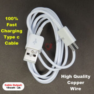 Samsung S8 100% Fast Charging & Fast Data Transfer USB to Type C Data Cable 15Watt / 2A – White