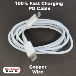 Apple Iphone 11 100% Fast Charging & Data Transfer Type c to Lightning PD Cable 20Watt / 3A / 1M – White