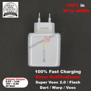 High Quality Oppo Super Vooc 2.0 Fast Usb Adapter 2 Pin / 65 Watt